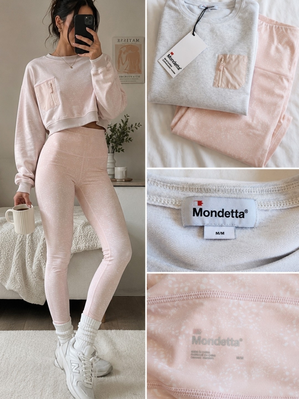 NWT Mondetta blush pink matching activewear set ✿
Includes high waisted leggings